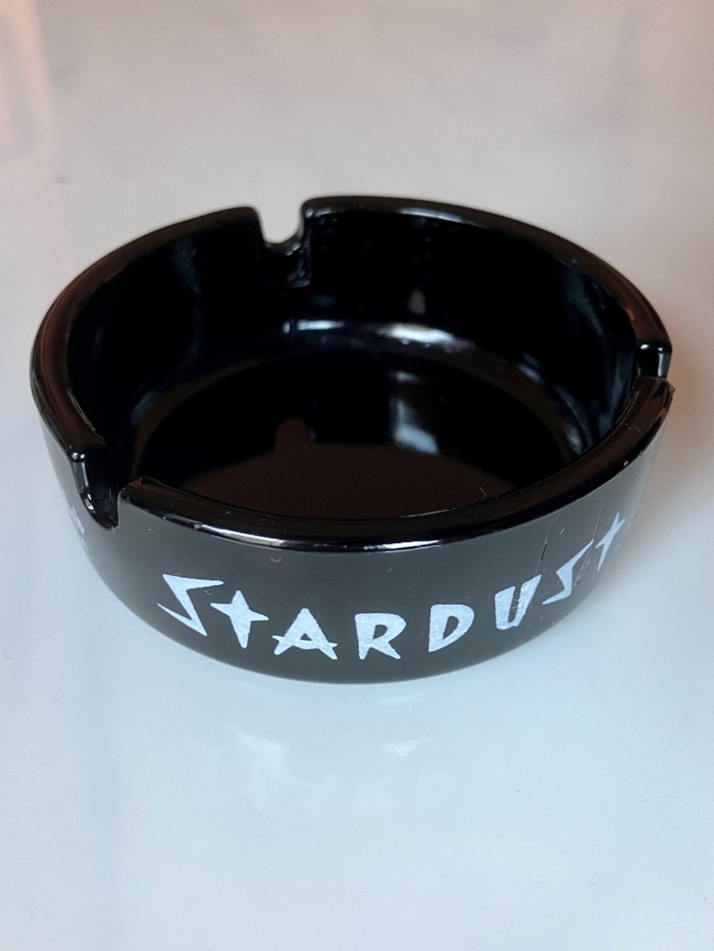 Vintage 50s-60s MCM Las Vegas Stardust Hotel Black Ashtray 3.5"